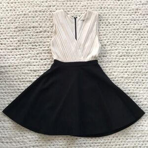 Alice + Olivia Black and White A-Line Cocktail Dress